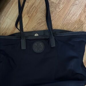 Tory Burch Black Nylon Logo Medallion Tote